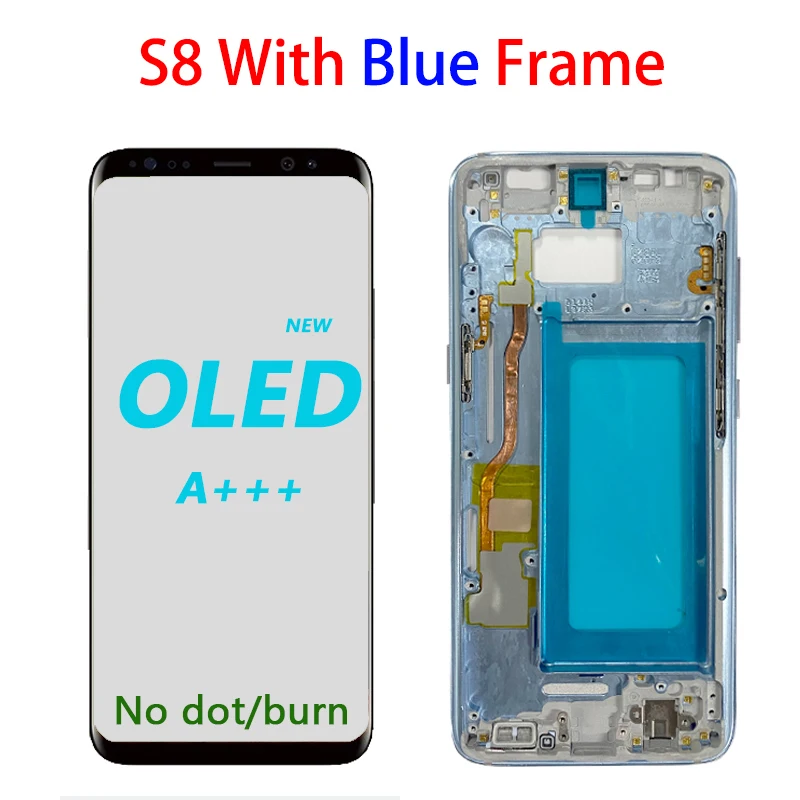 삼성 갤럭시 S8 플러스용 OLED, G955 G955F LCD, 프레임 터치 스크린 디지타이저, 디스플레이 화면 교체
