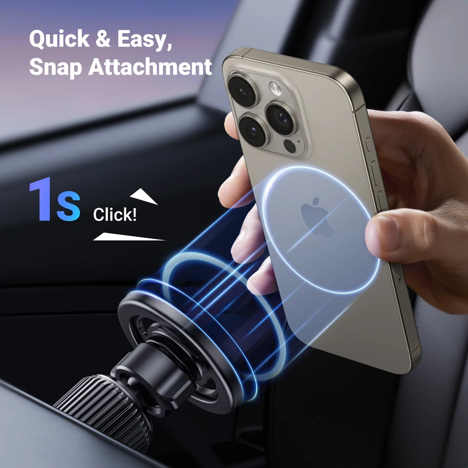 UGREEN Supporto Telefono Auto Magsafe Per Tesla Model 3/Y, Porta Cellulare Magnetico Per Schermo Centrale, Compatibile Con IPhone 16/15/14/13 E Altri, 12 Magneti N52