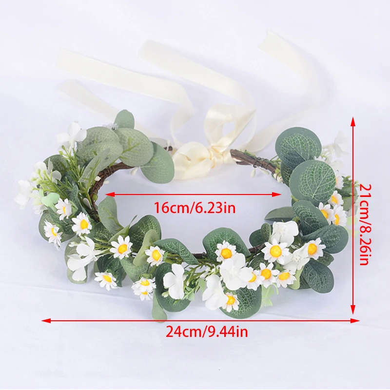 Rustic Bridesmaid Artificial Flower Headbands Wedding Hair Accessories Bridal Flower Crown Headpiece Bridal Flower Girls Garland