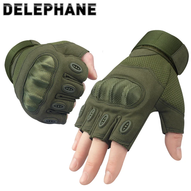 Guantes tácticos para hombres militares, cómodos, transpirables,  antideslizantes, de verano, medio dedo, guantes de trabajo, para hombres y  mujeres