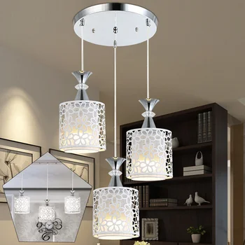 3 Lights E27, Dining Room Chandelier, Modern Petal Ceiling Light, LED Pendant Lamp 3