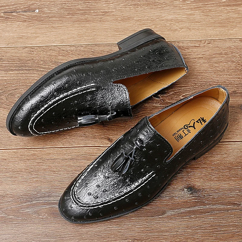 Brand White Tassel Men's Leather Shoes Casual Moccasin Homme Men's Oxford Shoes Flat Men's Boat Shoes Business Men's Loafers