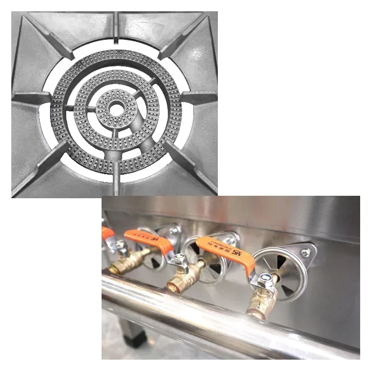 Single Stock Pot Commercial Gas Burner Range Adapts To A Variety of Pan Sizes and Cooking Needs 3