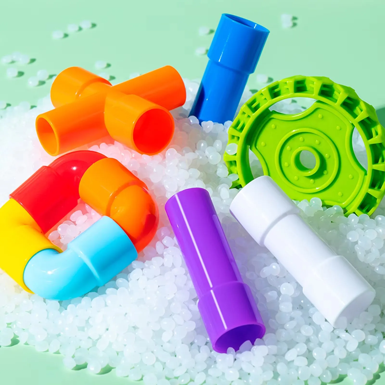 Building By Splicing Water Pipes With Building Blocks DIY Toys