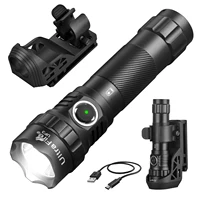 פנס טקטי UltraFire UF3 3 מצבים פנס משטרתי עוצמתי 1200 לומן עם נרתיק לחגורה מנורת LED נטענת USB C 21700 1