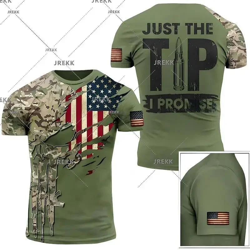 U.S. Army Veterans Clothing Military Camouflage 3D Skull Print Top T-shirt Soldier Tactical Breathable Quick-drying Clothing Top