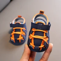 SAMITA 0-18M Kids Newborn Baby Boys Fashion Summer Soft Crib Shoes First Walker Anti Slip Sandals Shoe 4