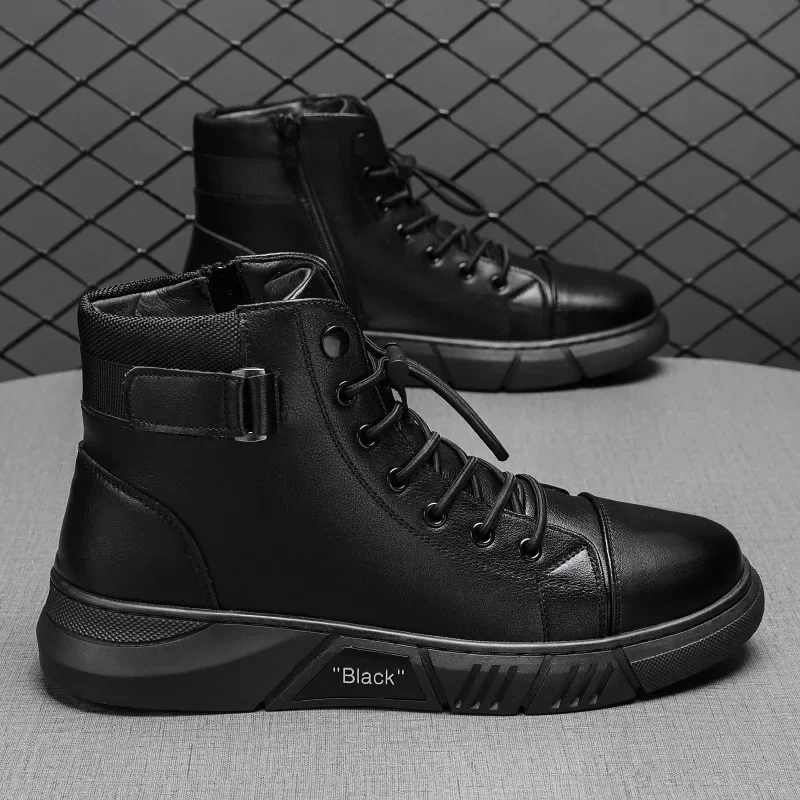 Men's Shoes Autumn New British Martn Boots Men's Solid Color Chelsea Boots Factory Direct