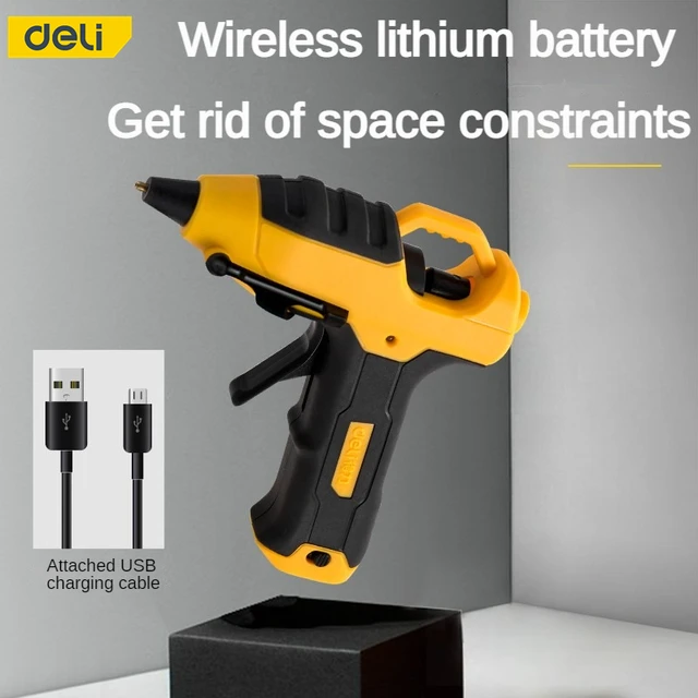 Deli Wireless Hot Melt Glue Gun Rechargeable Lithium Battery Mini Repair  Tool with 200mm Glue Stick Home Hand DIY Hot Melt Glue - AliExpress