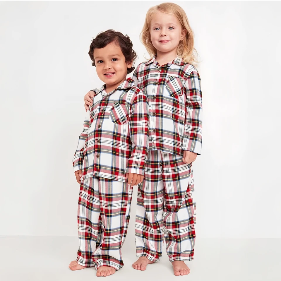 Pajamas Sets Plaid Family Matching Pajamas New Year Family Clothes