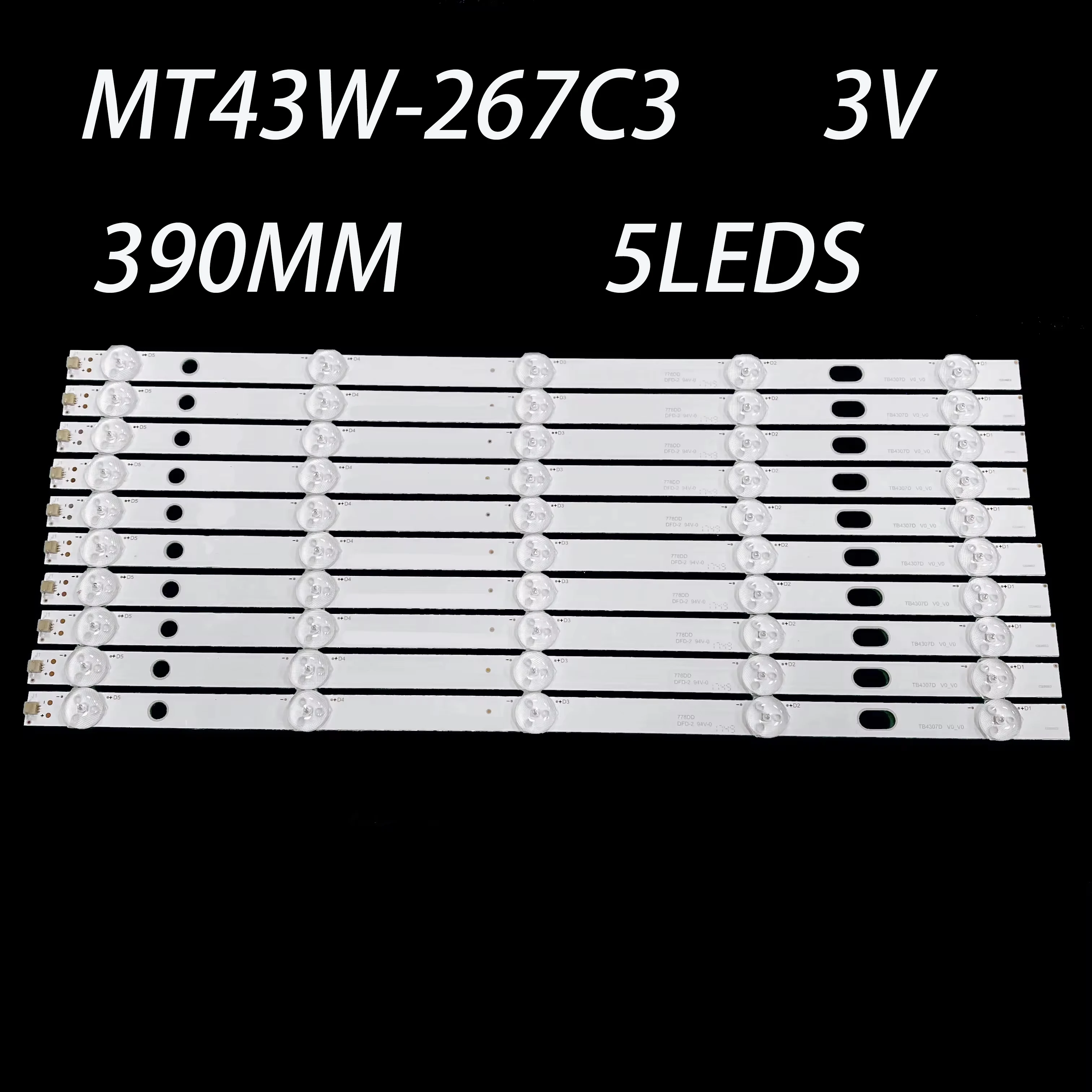 LED Backlight strip for TB4307D V0_00 MT43W-267C3 EX-43S04E01-2B753 MT43W led strip clips led strip cable led strip connector