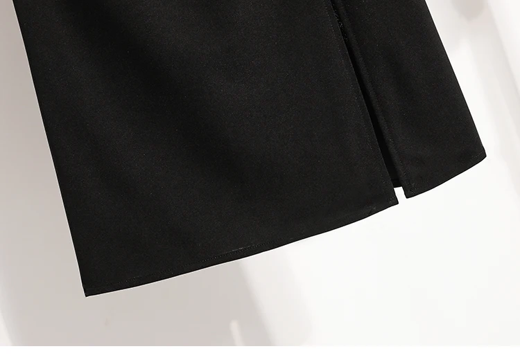 2026 Eleganter Asymmetrischer Schlitzrock in Übergröße für Herbst und Winter, Mittellanger A-Linien-Rock, Damen-Hochtaillierter Oversize-Anzugrock – Detail 9
