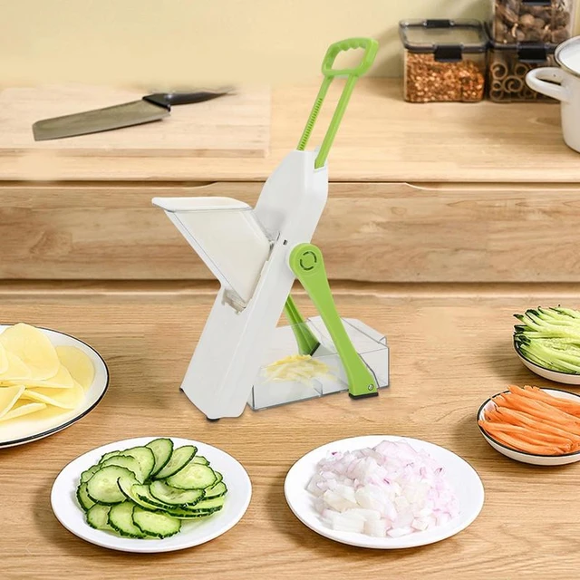 Affettatrice multifunzionale per verdure taglia manualmente la taglierina  per mandolina per insalata con contenitore tritatutto per carote e patate  per frutta cetriolo - AliExpress