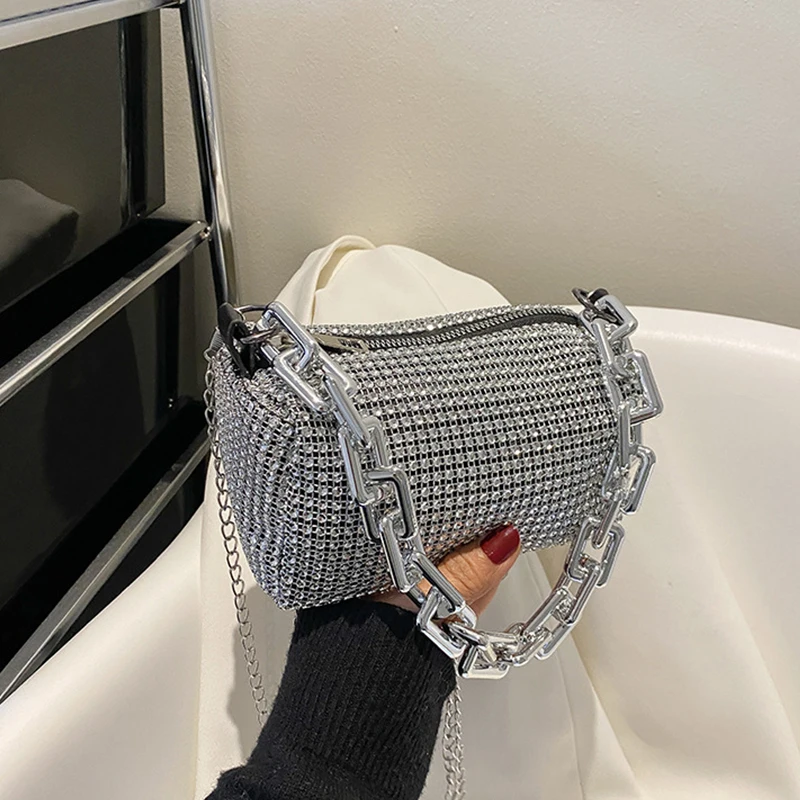 Women's bag 2024 New Rhinestones Handbags  for Women Bags Diamonds Shoulder Bag Purse Ladies Female Crossbody Bag Shining Bag