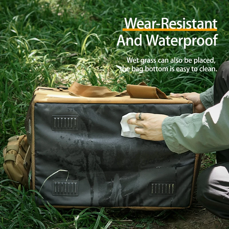 손잡이가 있는 캠핑 보관 가방, 45L 도구 토트백, 접이식 가방, 야외 정원 도구 가방