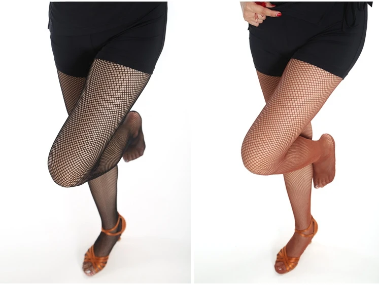 Professionelle lateinamerikanische Samba-Tango-Tap-JAZZ-Fischnetz-Tanzstrumpfhose in Performance-Qualität mit Fußplatte für Körpergröße 155–185 cm – Detail 19