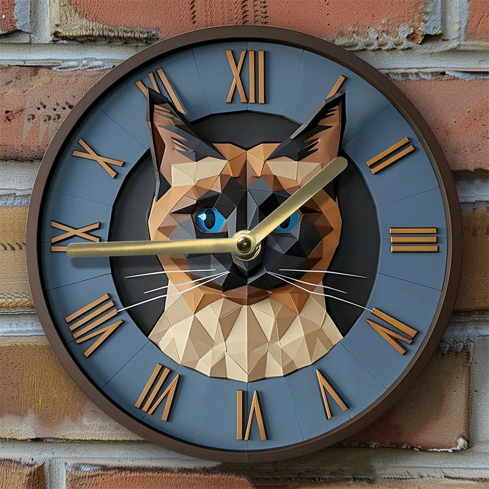 siamese cat wall clock