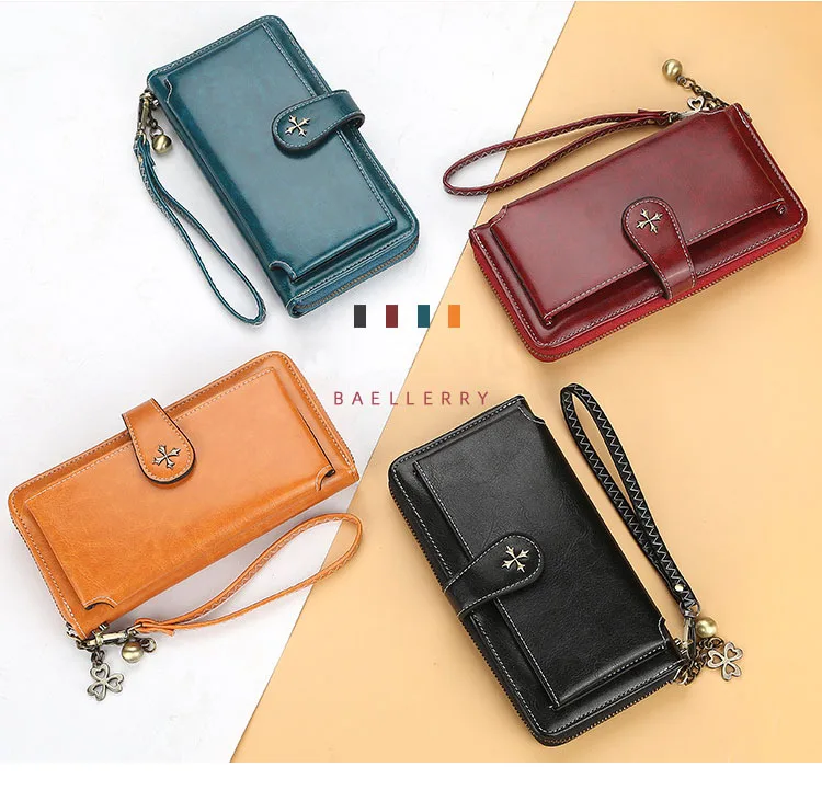Baellerry Damen-Geldbörse mit großem Fassungsvermögen, Handtasche, Handytasche, Namensgravur, Kartenhalter, Reißverschluss, Geldbörse und Geldklammer für Mädchen – Detail 6