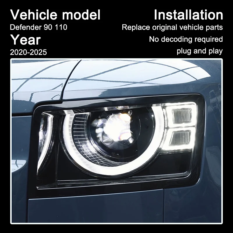ランドローバー ディフェンダー 90 110 2020-2025用 LEDヘッドライト