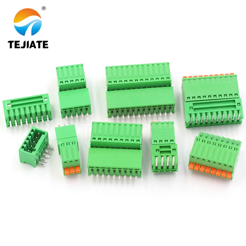 Dual Screw Terminal Block Connector, Right Angle Plug, 2-12 Pin