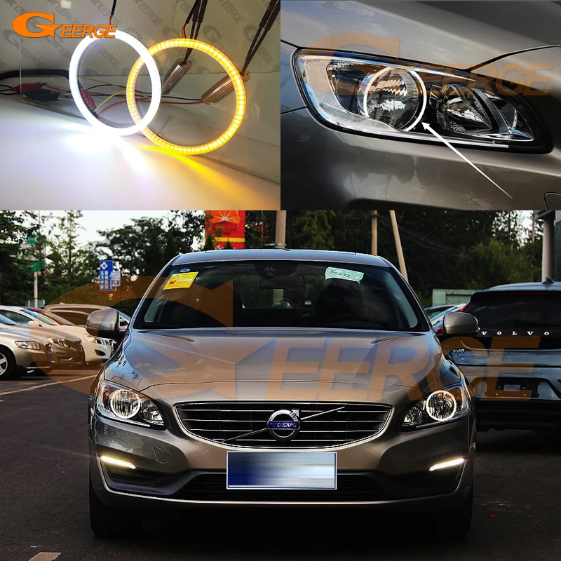 

For Volvo S60 II 134 V60 155 157 2014 2015 2016 2017 2018 Ultra Bright SMD LED Angel Eyes Halo Rings Kit Car Accessories