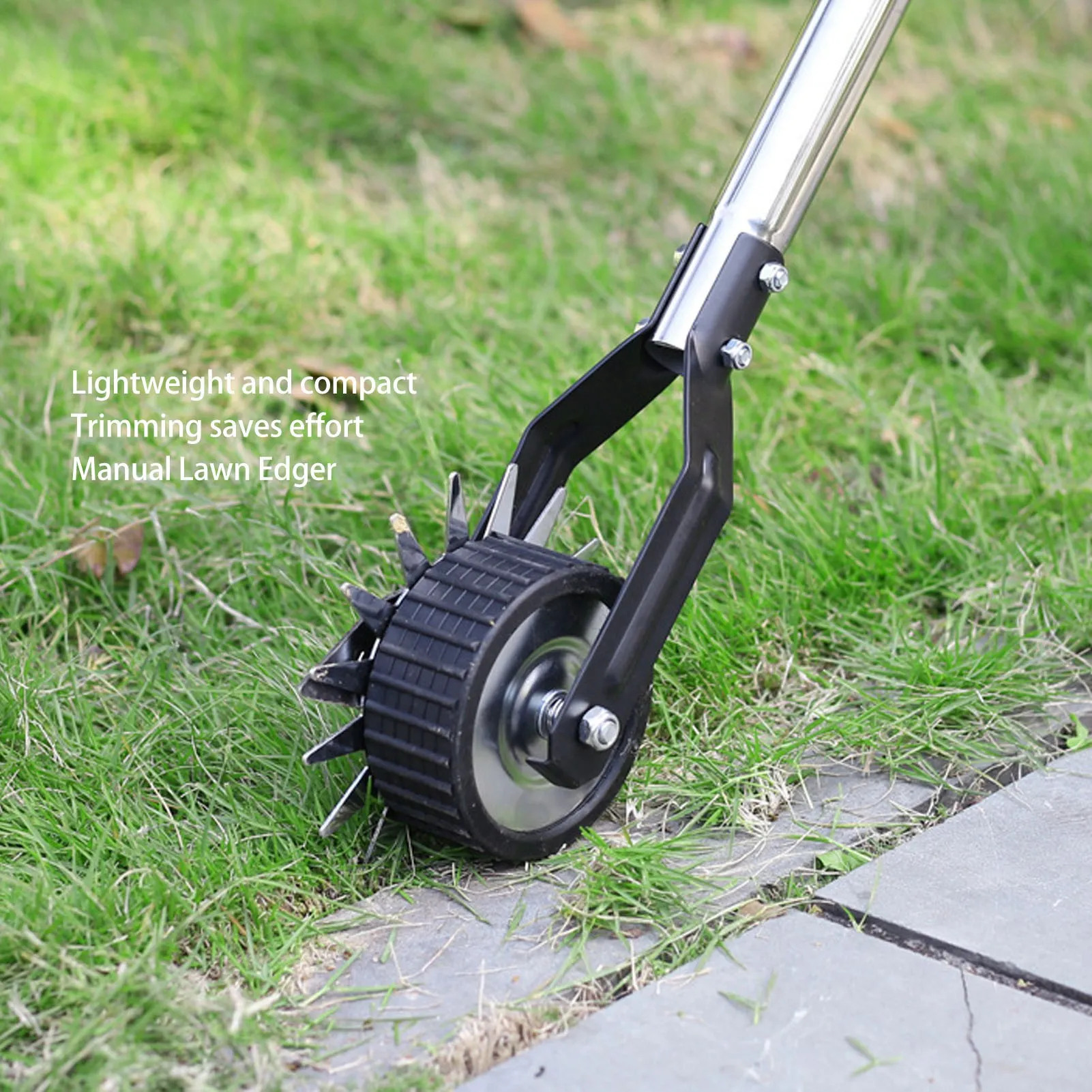 Manual Lawn Edger Single Wheel Manganese Steel and Stainless Steel Lawn Edging Roller Rust Resistant Serrated Blade for Garden 3
