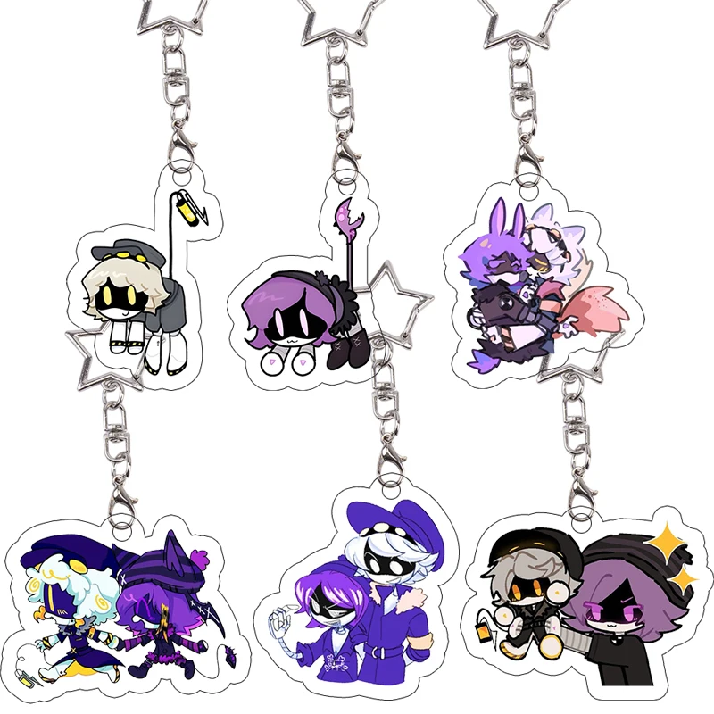 Cute Anime Charm - Acrylic Keychain with Star Chain Pendant - Festival Gift
