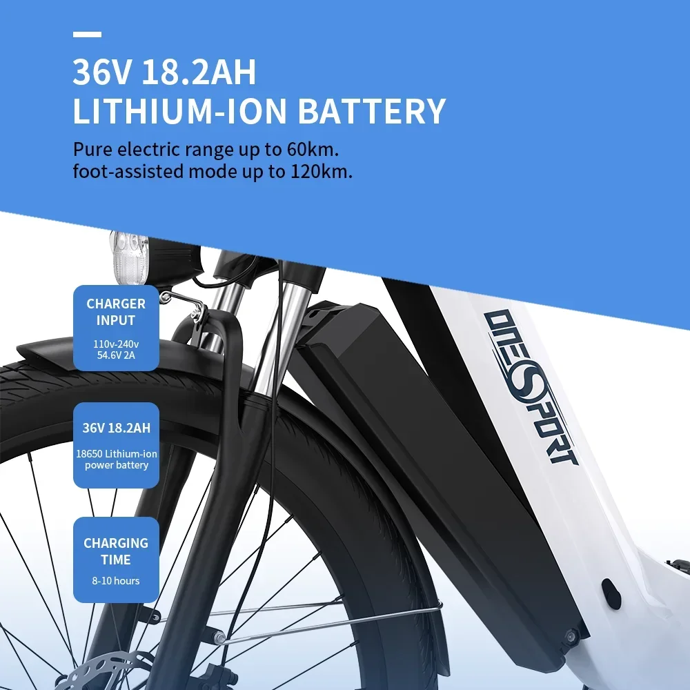 ONESPORT OT05 City Offroad-Elektrofahrrad 27,5-Zoll-Reifen 250W Motor 36V18,2Ah Akku Mountain-Elektrofahrräder – Detail 13
