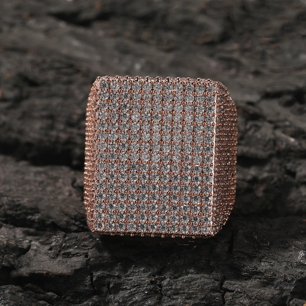 Uwin Big Square Rings Full Iced Out New Luxury In Rings Free Shipping Personalized Rapper Style Jewelry