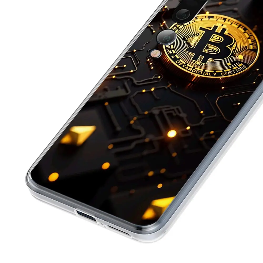 Luxury Bitcoin Design Soft Clear Phone Case Cover