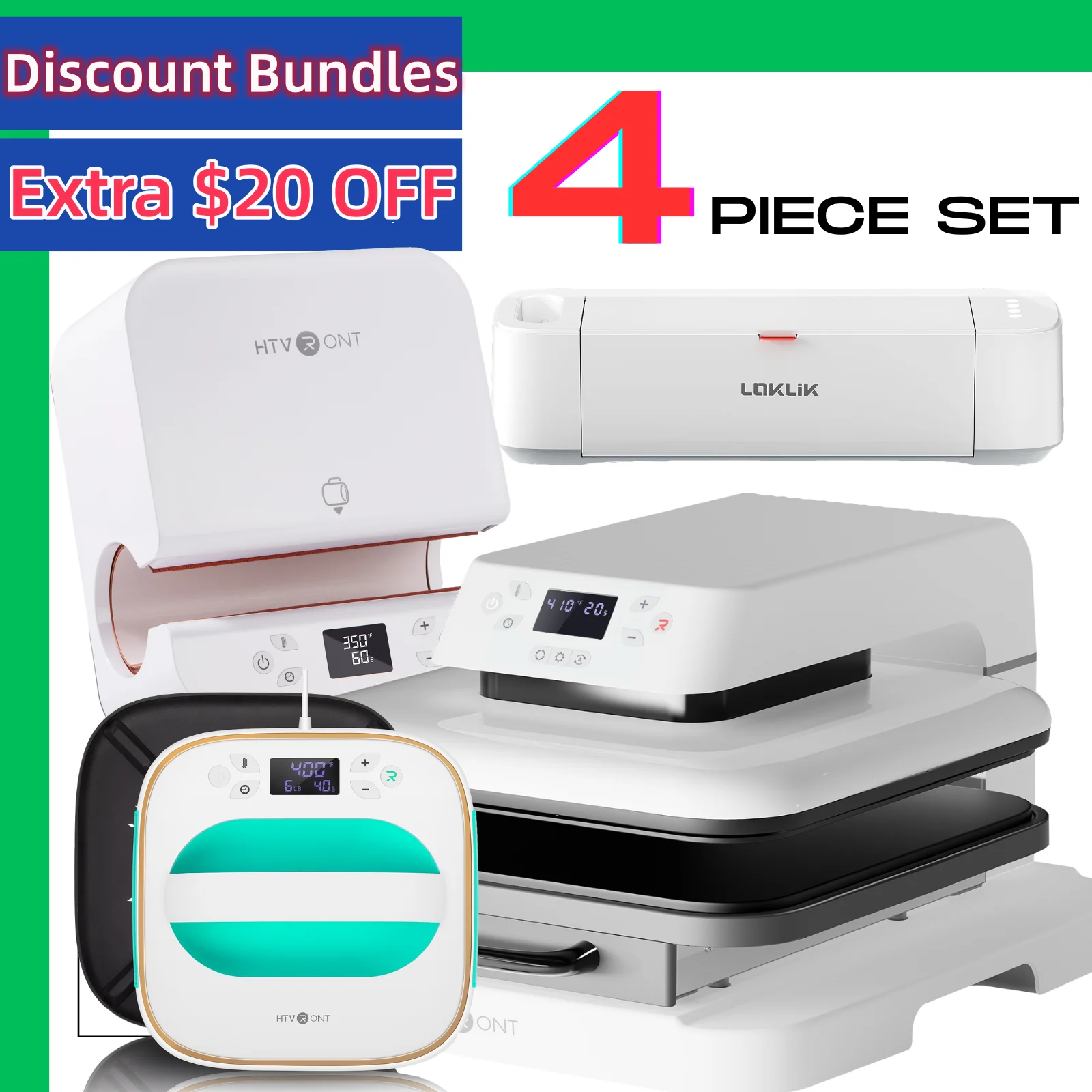 HTVRONT Automatic Heat Pres Machine+ Mug Tumbler Heat Press+ Square ...