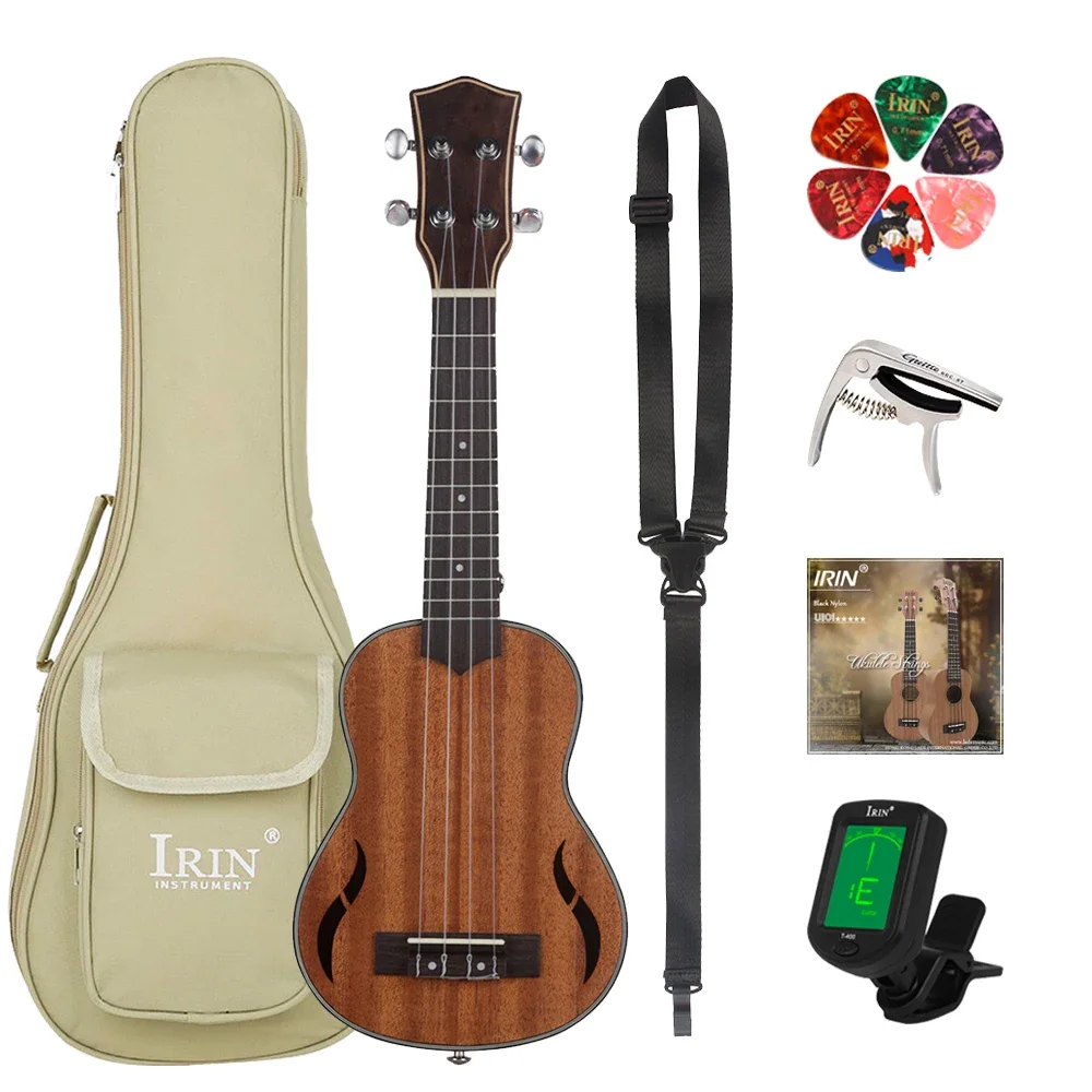

IRIN 21 Inch Ukulele 4 Strings Hawaiian Guitar Mahogany Mini Guitarra Ukulele With Bag Tuner Strings Guitar Parts & Accessories