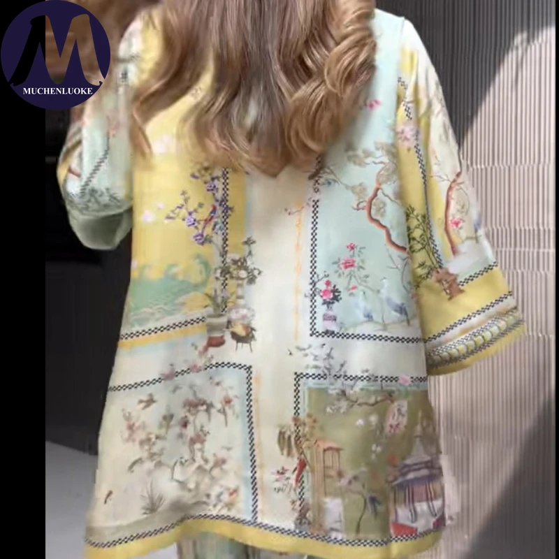 طقم نسائي صيفي جديد مكون من قطعتين، يتميز بتصميم أ...