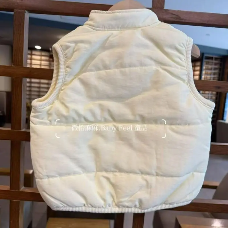 봄 가을 겨울 소년 소녀 귀여운 조끼 따뜻한 면 플리스 안감 두꺼운 귀여운 자수 기린 코끼리 조끼 아동복