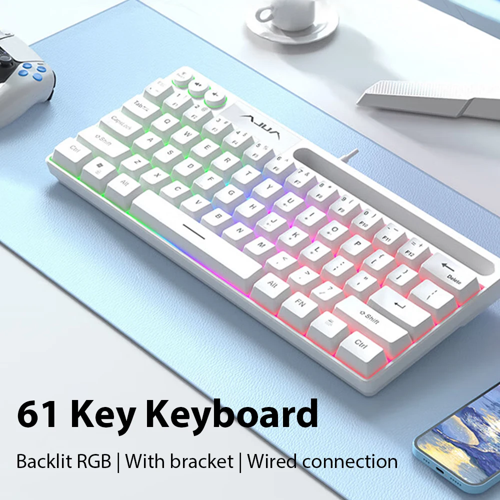 

Клавиатура сенсорная Механическая Проводная с RGB-подсветкой, 61 клавиша