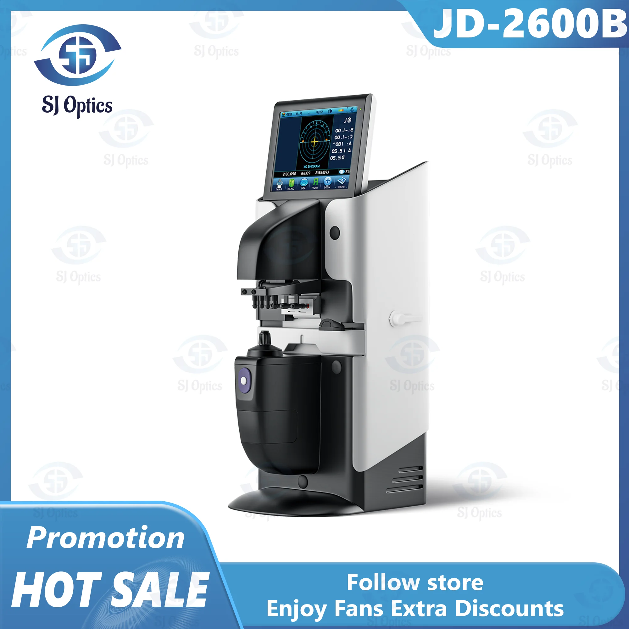 Optical Equipment Focimeter Pd Uv Test Touch Screen Instrument New Auto Lensmeter JD-2600B Lensometer Optics Digital Instruments