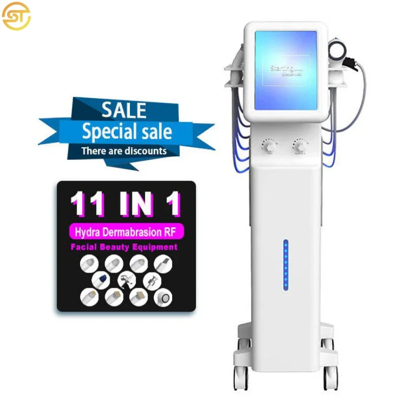 11 in 1 hydra hydrofacial machine aqua peel cleaning  facial dermabrasion R.F skin rejuvenation spa skin care