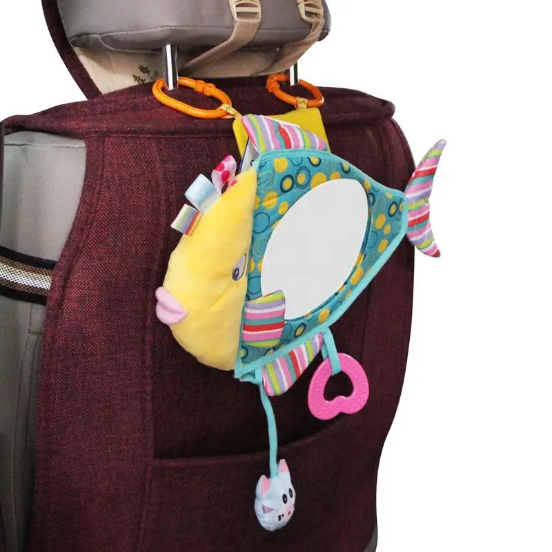 Baby Car Mirror Toy Fish Shape Car Seat Toy Mirror For Infants Back Seat View Toys With Crystal Clear View For Keeping