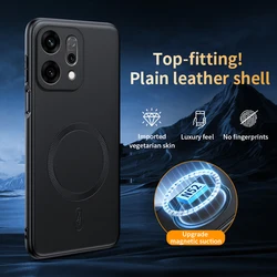 Luxury Slim Leather MagSafe - Compatible Wireless Charging Case - OPPO A2 Pro (BK)
