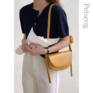 Trendy Fashion Shoulder Crossbody Bags 2023 Vintage Patent Leather Half-moon Handbags Designer Luxury One-shoulder Bag Bolsas