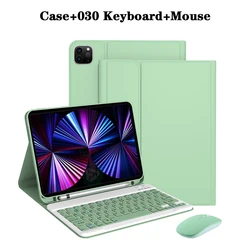 Premium Keyboard Case with Detachable Bluetooth Keyboard and Pencil Holder - French (Light Green 2)
