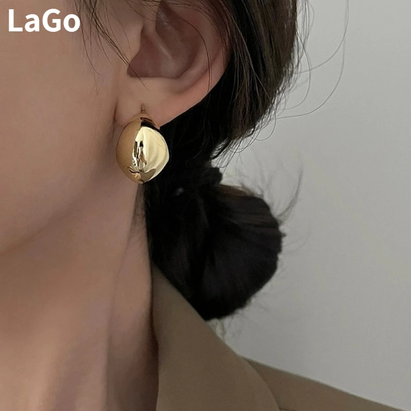 Современные ювелирные изделия, популярный дизайн, женские гладкие серьги Ruond, тренд 2024 года, новые модные аксессуары для ушей, Лидер продаж