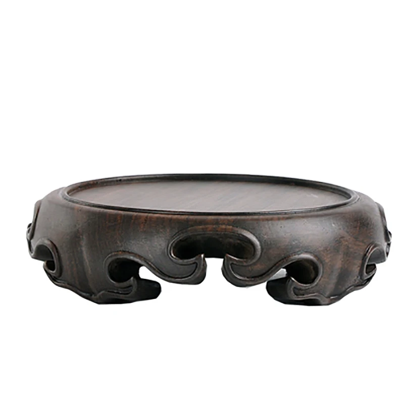 Wooden Pedestal Display Stand, Ebony Wood Carving, Handicraft, Decorative Base for Craft Tea Set, Teapot Plants, Ornaments Dis