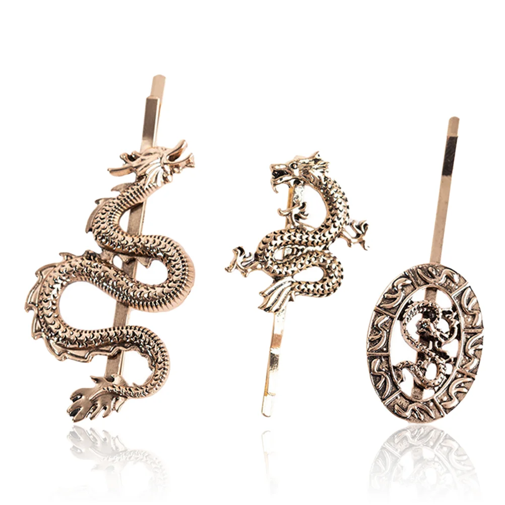 6 Pcs Metal Bobby Pin Dragon Barrettes Hair Clip for Girls Punk Accessories Tiara Stylish Clips Vintage Hairpins
