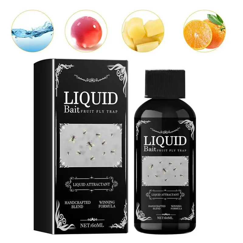 Fruit Fly Liquid 60Ml Gants Trap Bait Fly Exterminator Liquid Fly Bait Agent Potente Fruit Fly Attractant Household Fly Catch