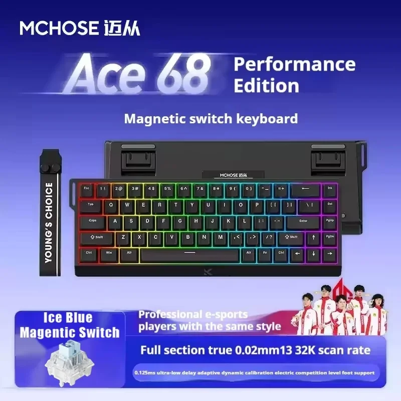 Mchoose ace60 pro ace68 pro teclado mecânico interruptor magnético