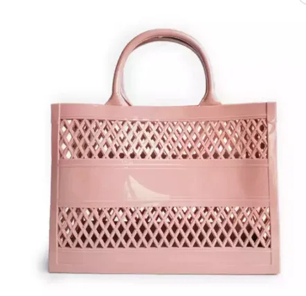 Chic Mesh Beach Tote - Stylish Clear Handbag and Travel Accessory