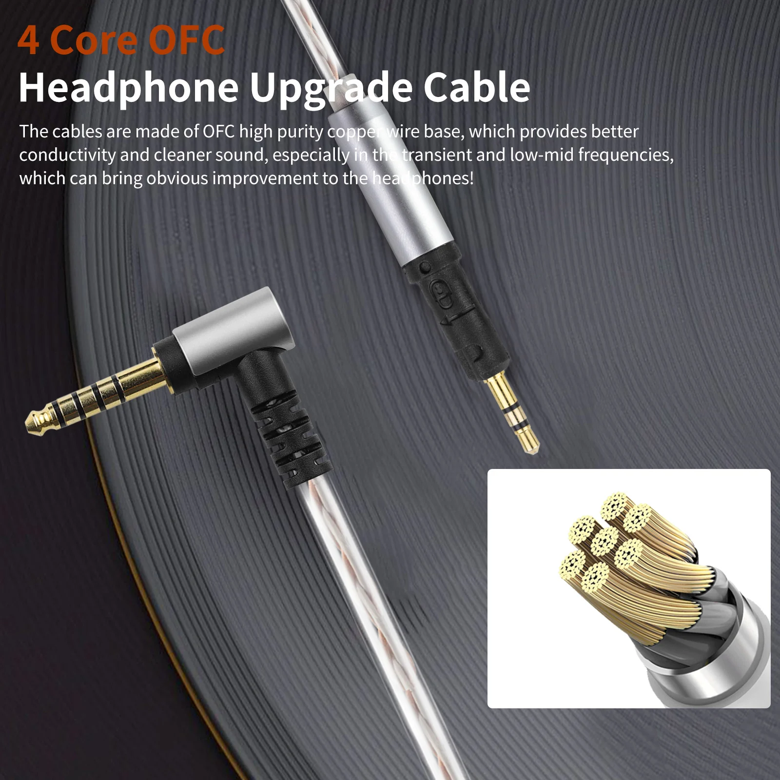 OKCSC イヤホンバランスケーブル ATH-M40X M50X M60X R50X M70X 用 2.5