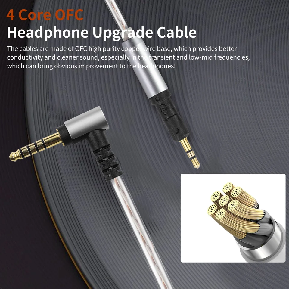 OKCSC イヤホンバランスケーブル ATH-M40X M50X M60X R50X M70X 用 2.5