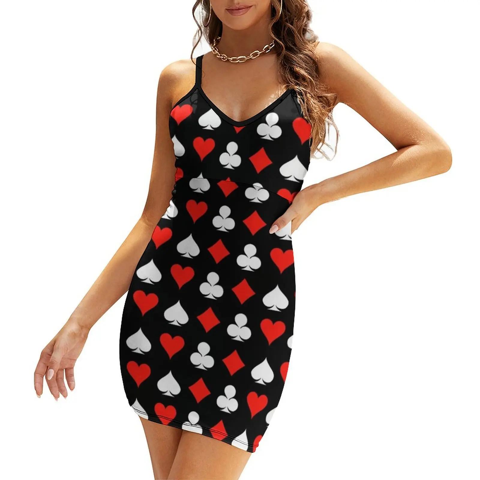 

Poker Pattern Sling Dress dress party night party dresses woman dress for women 2024